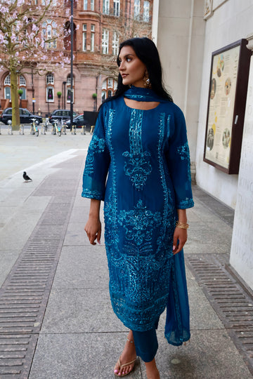 Zarqeen Teal Royale